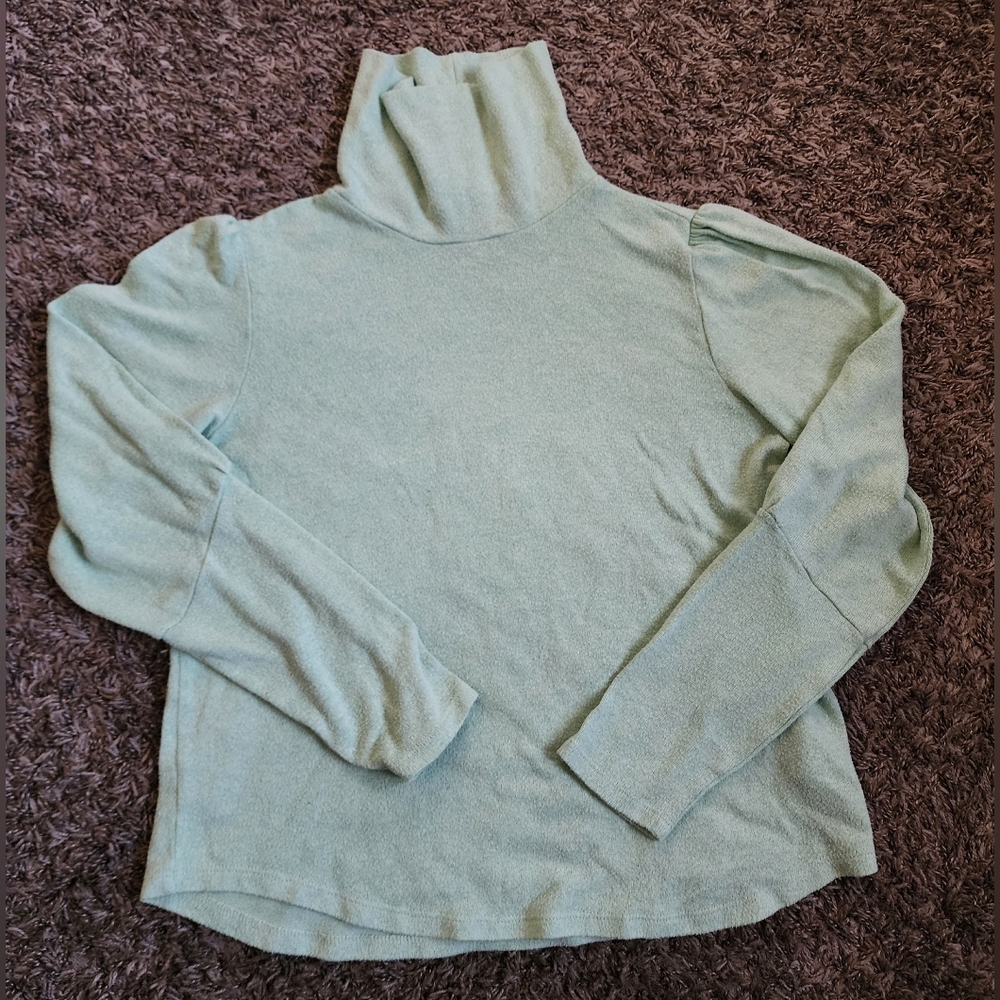 Anthropologie Mint Green Pullover Turtleneck Sweater Women's S